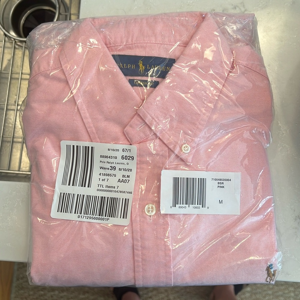 Pink Ralph Lauren Classic Fit long sleeve shirt medium
